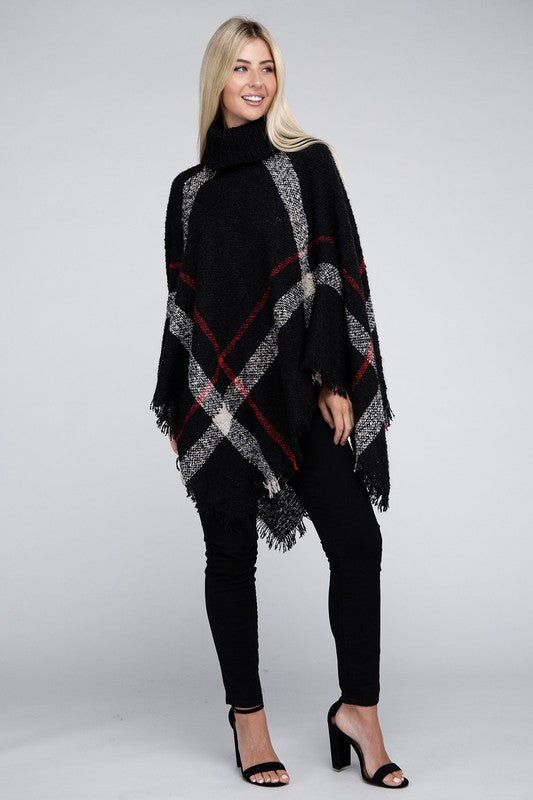 Turtleneck Knit Pancho