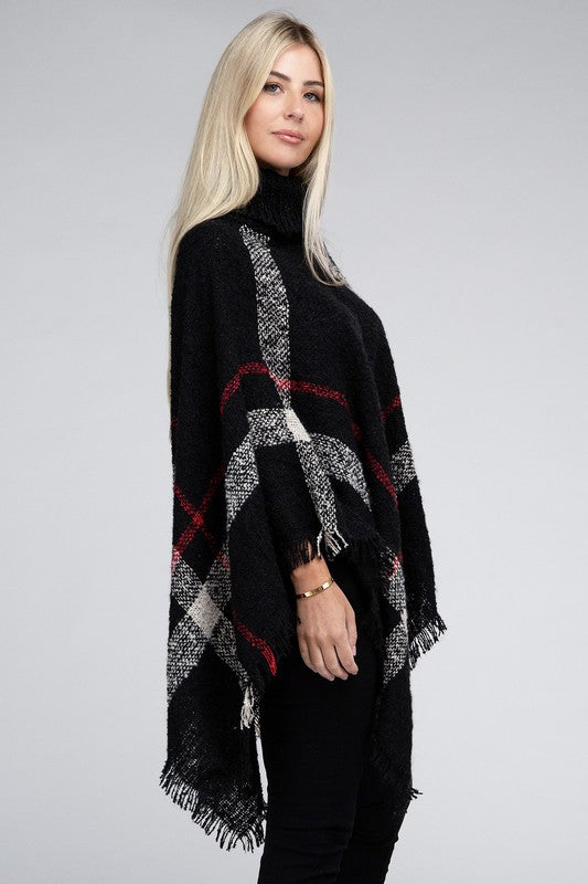 Turtleneck Knit Pancho